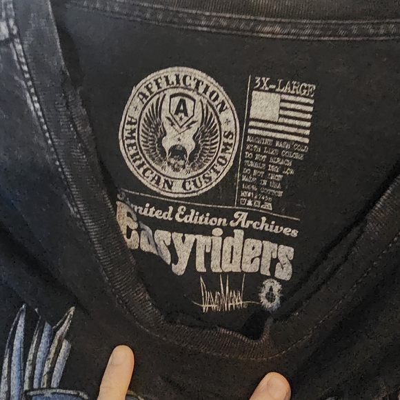 Affliction Easy Riders David Mann mens short sleeve shirt 3xl - Picture 4 of 6